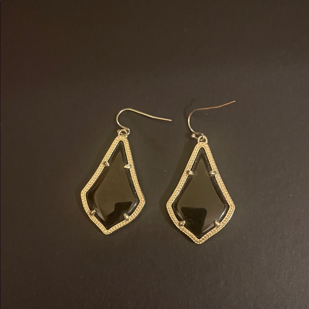 Kendra Scott Gold and Black Geometric Earrings